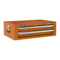 Sealey Mid-Box 2 Drawer with Ball-Bearing Slides Orange AP26029TO