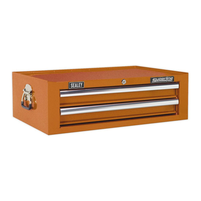 Sealey Mid-Box 2 Drawer with Ball-Bearing Slides Orange AP26029TO Sealey - Town Tools 