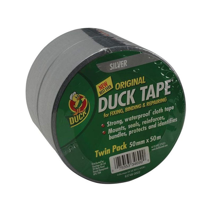 Shurtape Duck Tape® Original 50mm x 50m Silver (Twin Pack) Shurtape - Town Tools