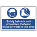 Scan Safety Helmets & Footwear To Be Worn - PVC Sign 600 x 400mm Scan - Town Tools