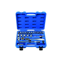 Laser Low Profile Dual Drive Socket Set 1/2"D 24pc 7103