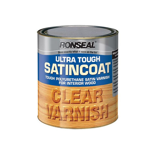 Ronseal Ultra Tough Internal Clear Satincoat Varnish 250ml Ronseal - Town Tools