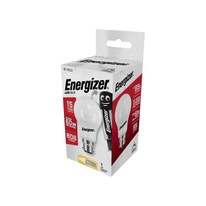 Energizer® LED BC (B22) Opal GLS Dimmable Bulb, Warm White 806 lm 8.8W Energizer® - Town Tools