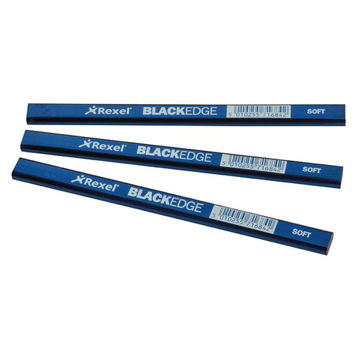 Blackedge Carpenter's Pencils - Blue / Soft (Card 12) Blackedge - Town Tools