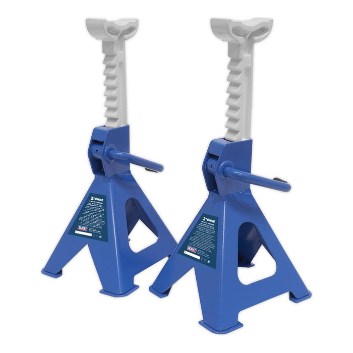 Sealey AXLe Stands (Pair) 2 Tonne Capacity per Stand Ratchet Type Blue
