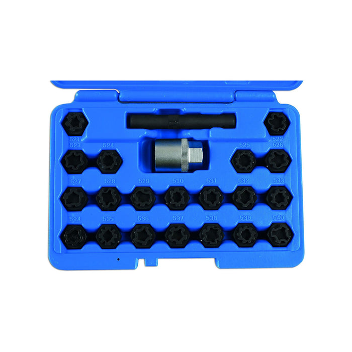 Laser Locking Wheel Nut Key Set 22pc - for VAG 7108 Laser - Town Tools 