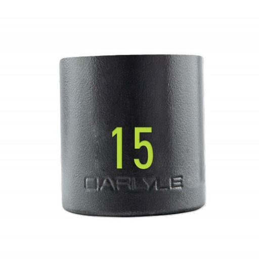 Carlyle Tools 1/2In Drive 15mm 6 Pt Stubby Impact Socket - image 1