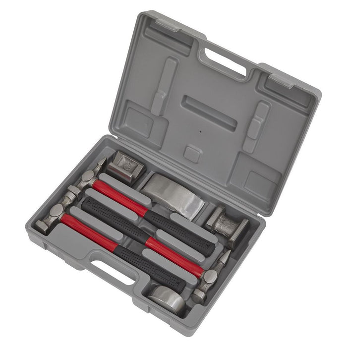 Sealey Panel Beating Set 7pc Drop-Forged Fibreglass Shafts CB707 Sealey - Town Tools 