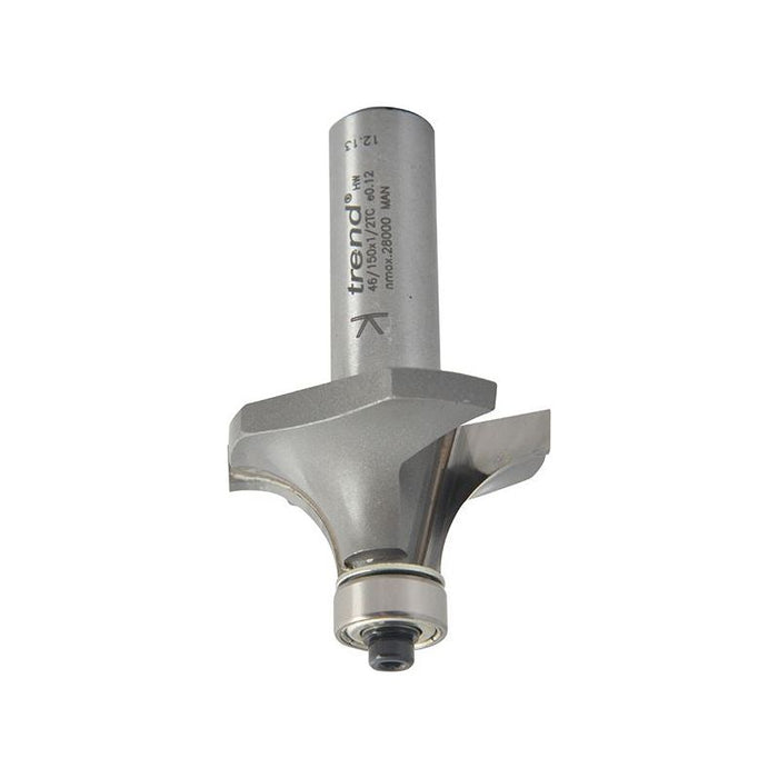 Trend 46/150 x 1/2 TCT Bearing Guided Ovolo & Round Over 12.7mm Radius Trend - Town Tools