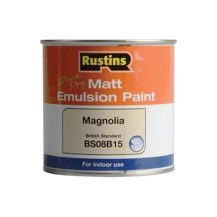 Rustins Quick Dry Matt Emulsion Paint Magnolia 250ml Rustins - Town Tools