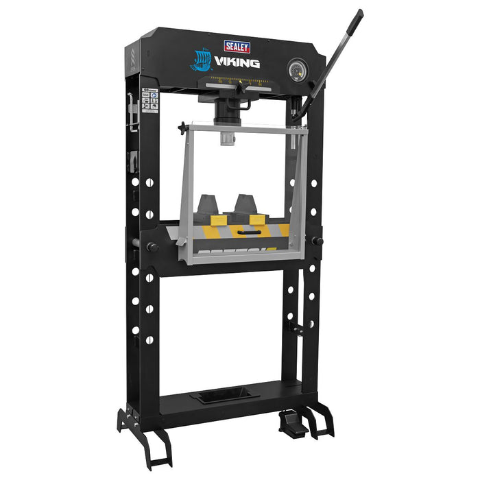 Viking Floor Type Air/Hydraulic Press with Sliding Ram and Foot Pedal 50 Tonne Viking - Town Tools 