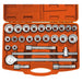 Draper Combined MM/AF Socket Set, 3/4" Sq. Dr., Orange (26 Piece) 04502 Draper - Town Tools 