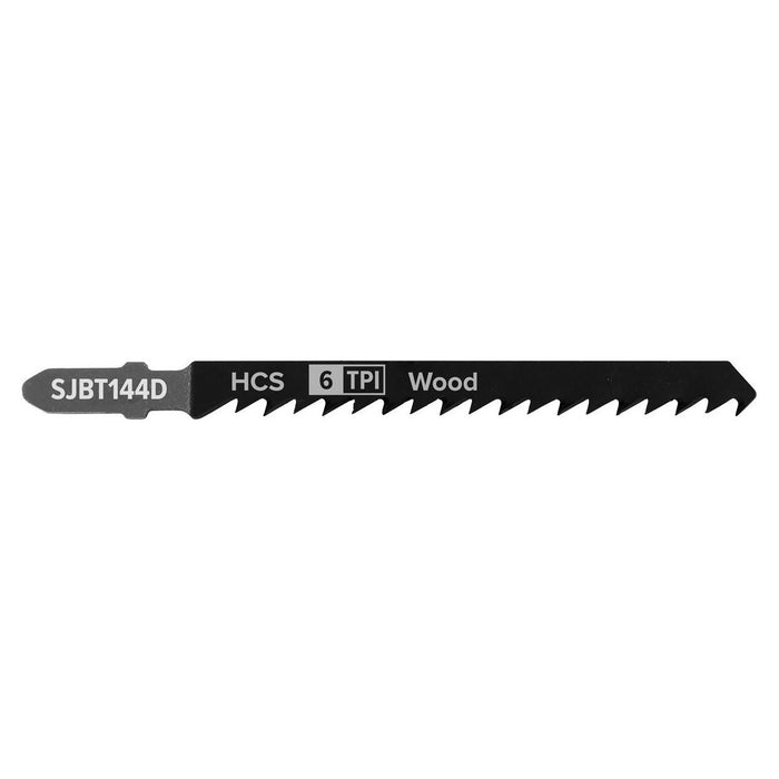 Sealey Jigsaw Blade General Wood 100mm 6tpi Pack of 5 SJBT144D Sealey - Town Tools 