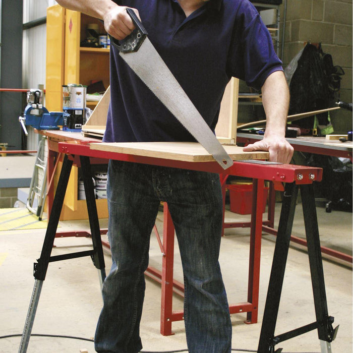 Sealey Fold Down Trestle with Adjustable Legs - Pair FTAL12 Sealey - Town Tools 