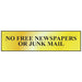 Scan No Free Newspapers Or Junk Mail - Polished Brass Effect 200 x 50mm Scan - Town Tools