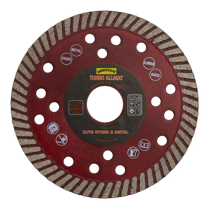 Sealey Turbo Allmat Diamond Blade115 x22mm WDTA115