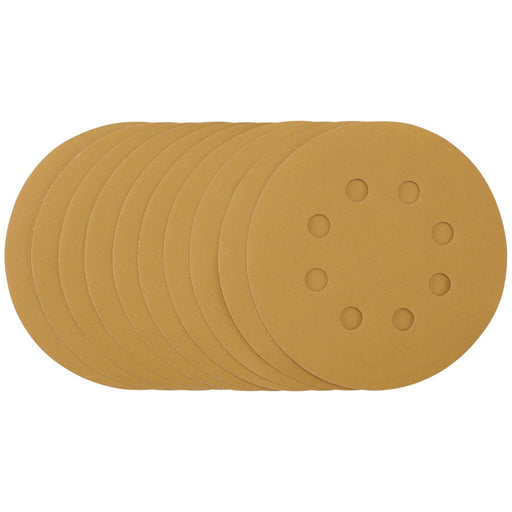 Draper Gold Sanding Discs with Hook & Loop, 125mm, 400 Grit (Pack of 10) 59856 Draper - Town Tools 