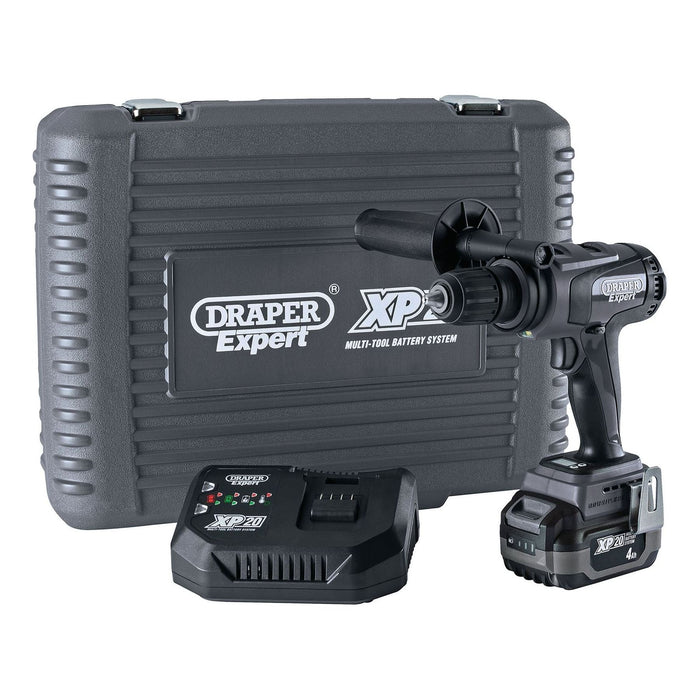 Draper XP20 20V Brushless Combi Drill, 135Nm, 1 x 4.0Ah Battery, 1 x Fast Charge Draper - Town Tools 