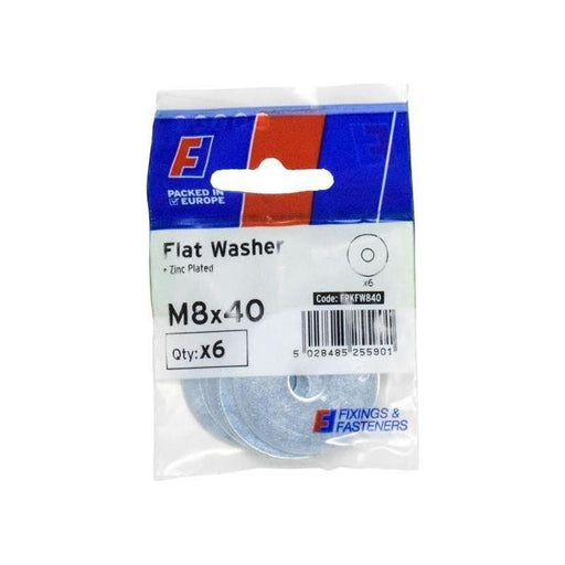 Forgefix Flat Washers ZP M8 x 40mm ForgePack 6 ForgeFix - Town Tools
