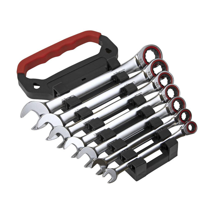 Sealey Ratchet Combination Spanner Set 7pc Metric Platinum Series AK63941 Sealey - Town Tools 