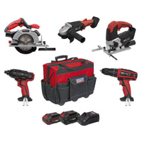 Sealey 5 x SV20 Series Cordless 5 Tool Combo Kit 20V - 2 Batteries CP20VCOMBO13