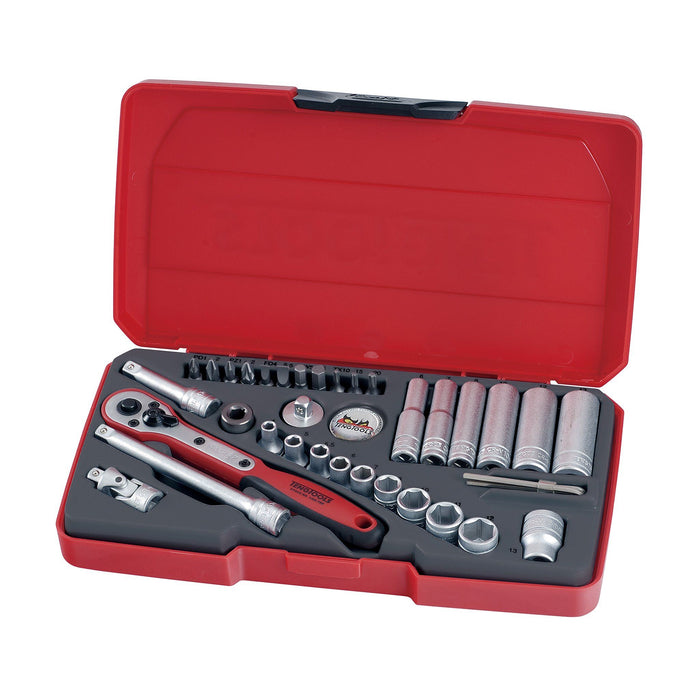 Teng Tools 1/4" Socket Set 6 pt 36 Pieces Teng Tools - Town Tools 