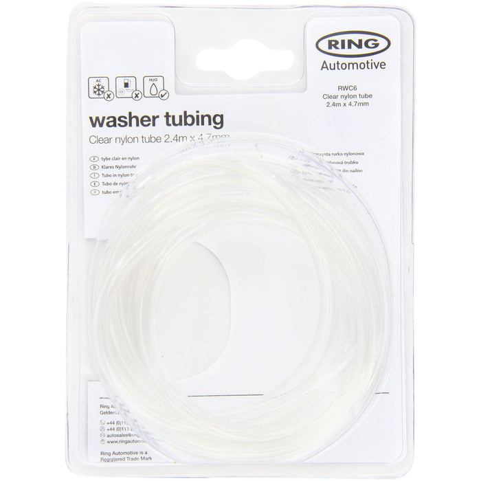 Ring Automotive RWC6 2.4M Length X 4.7mm Diameter Clear Nylon Tube Ring Automotive - Town Tools 