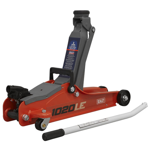 Sealey Low Profile Short Chassis Trolley Jack 2 Tonne - Red 1020LE Sealey - Town Tools 