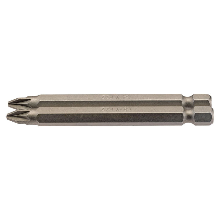 Draper PZ Type Insert Bit, 1/4" Hex, 75mm Long, No.2 (Pack of 2) 64312 Draper - Town Tools 