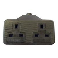 Dencon Trailing Socket 13A 2-Gang Black