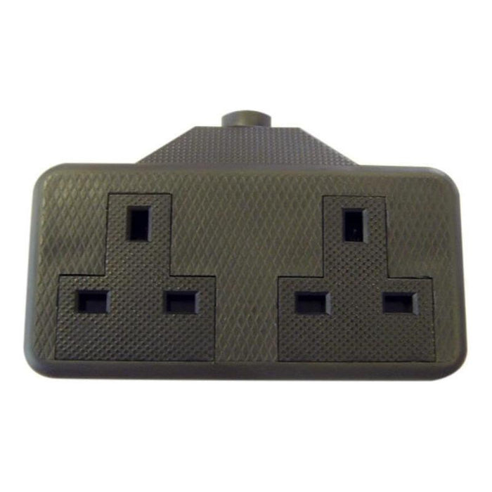 Dencon Trailing Socket 13A 2-Gang Black Dencon - Town Tools