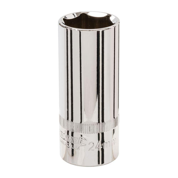 Silverline Deep Socket 1/2" Drive 6pt Metric 24mm Silverline - Town Tools 
