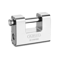 Abus Mechanical 92/80mm Monoblock Brass Body Shutter Padlock Keyed Alike 8522