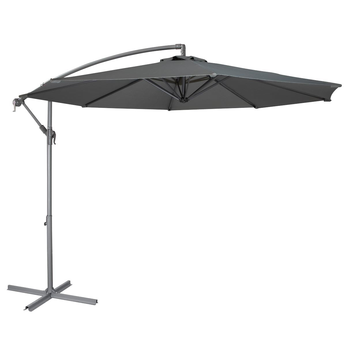 Dellonda Banana Parasol with Cover 3m - Grey DG264 Dellonda - Town Tools 