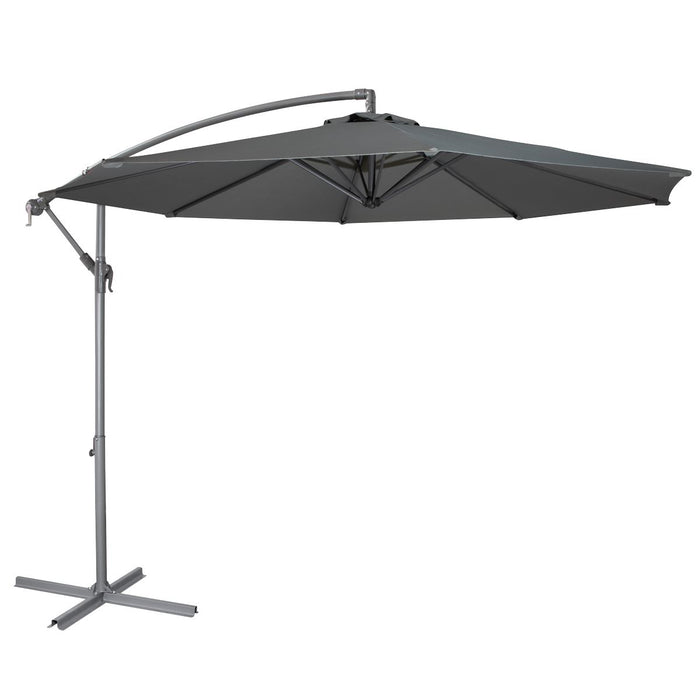 Dellonda Banana Parasol with Cover 3m - Grey DG264