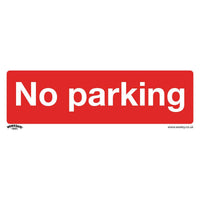 Sealey Prohibition Safety Sign No Parking Rigid Plastic Pack of 10 SS16P10