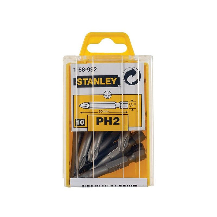 Stanley® Hand Tools Phillips Power Bits PH2 x 50mm (Box 10) STANLEY® Hand Tools - Town Tools