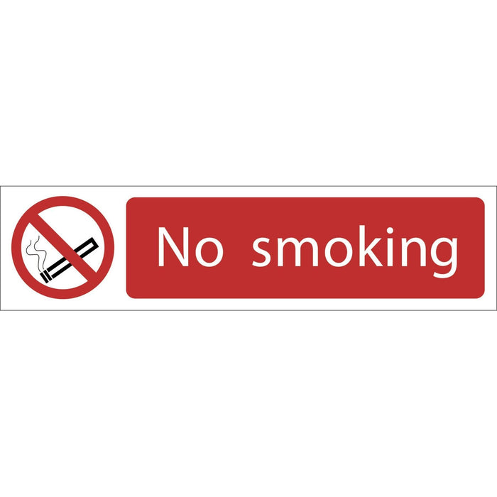 Draper No Smoking' Prohibition Sign, 200 x 50mm 73159 Draper - Town Tools 