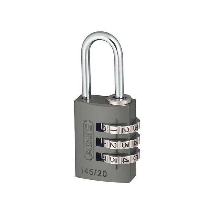 Abus Mechanical 145/20 20mm Aluminium Combination Padlock Titanium 46576 ABUS Mechanical - Town Tools