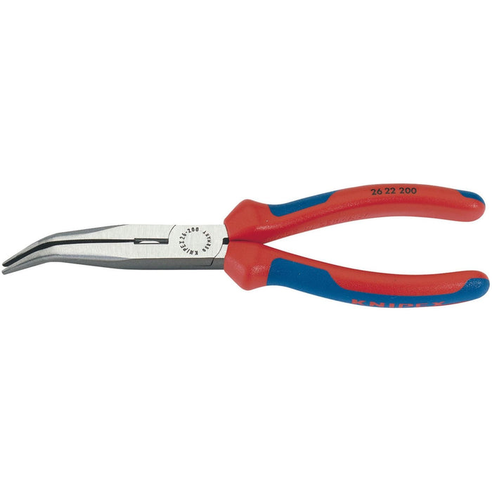 Draper Knipex 26 22 200 Angled Long Nose Pliers with Heavy Duty Handles, 200mm Draper - Town Tools 