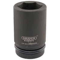 Draper Expert HI-TORQ 6 Point Deep Impact Socket, 1" Sq. Dr., 38mm