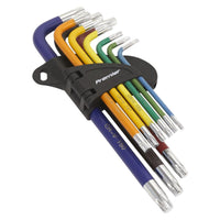 Sealey TRX-Star* Key Set 9pc Colour-Coded Long AK7193