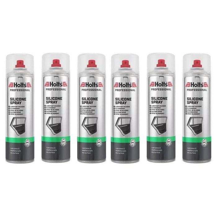 6x Holts Silicone Spray High Performance Lubricant Spray Eliminates Sticking 500ml