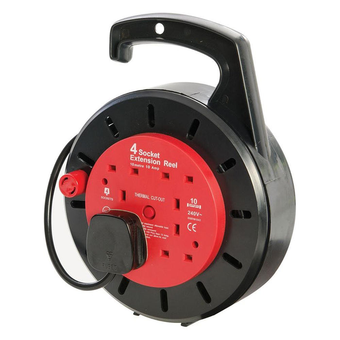 Powermaster Cassette Cable Reel 10A 230V 4-Gang 10m PowerMaster - Town Tools 