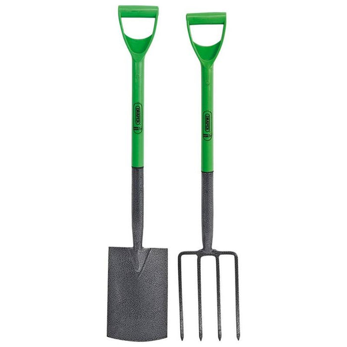 Draper Carbon Steel Garden Fork and Spade Set, Green 16566 Draper - Town Tools 