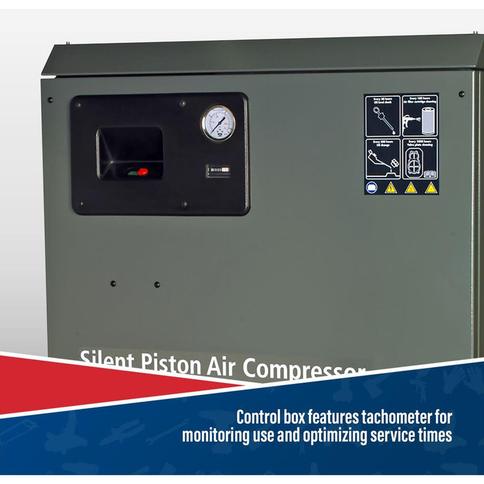 270L Low Noise Belt Drive Air Compressor with Cast Cylinders 5.5hp 3ph 2-Stage Sealey - Town Tools 