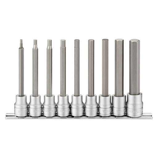 Teng Tools 3/8" Long Hex Bit Socket Clip Rail Set 9 Pieces Teng Tools - Town Tools 