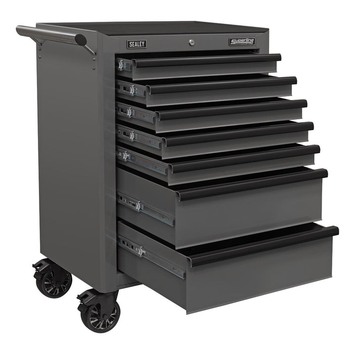 Superline Pro Superline PRO Rollcab 7 Drawer - Grey/Black AP26479TG Superline Pro - Town Tools 