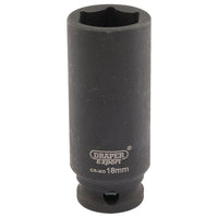 Draper Expert HI-TORQ 6 Point Deep Impact Socket, 3/8" Sq. Dr., 18mm