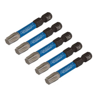 Draper Expert TX-STAR Impact Screwdriver Bits, T40 x 50mm, 1/4" Hex (Pack of 5)